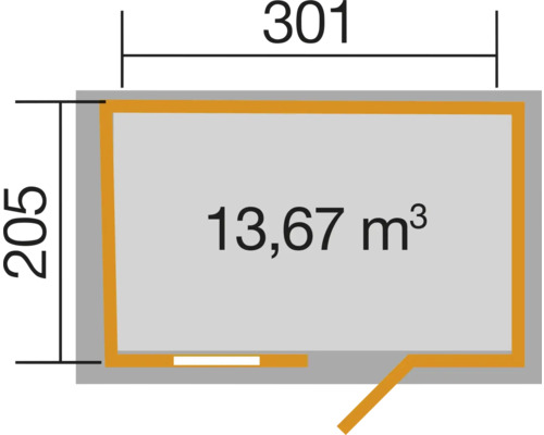 Plan d''un abri de jardin avec dimensions et volume