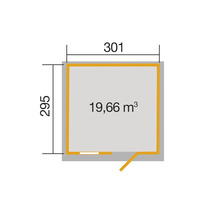 Gartenhaus weka 123 Gr. 5 inkl. Fußboden 380 x 324 cm anthrazit