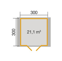Gartenhaus weka Premium 45 Gr. 3 inkl. Fußboden 380 x 380 cm natur