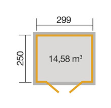 Gartenhaus weka 321 Gr. 5 inkl. Fußboden 301 x 293 cm natur