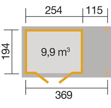 Gartenhaus weka 321 A Gr. 2 inkl. Fußboden, Dachanbau 393 x 237 cm natur