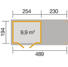 Gartenhaus weka 321 B Gr. 2 inkl. Fußboden, Dachanbau 508 x 237 cm natur