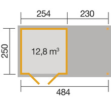 Gartenhaus weka 321 B Gr. 3 inkl. Fußboden, Dachanbau 508 x 293 cm natur