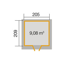 Gartenhaus weka 227 Gr. 1 inkl. Fußboden 229 x 253 cm schwedenrot