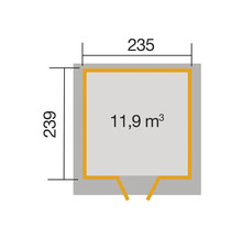 Gartenhaus weka 227 Gr. 2 inkl. Fußboden 259 x 284 cm grau