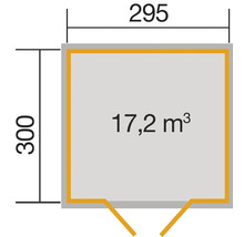 Gartenhaus weka 219 Gr. 3 inkl. Fußboden 319 x 334 cm rot