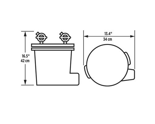 Technische Zeichnung einer Autobatterie mit Maßangaben.