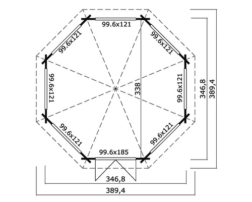 Plan d''un abri de jardin avec cotes