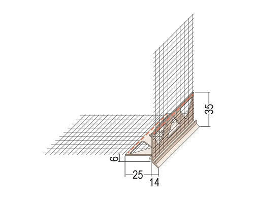 Illustration d''un élément de profilé avec indications de taille