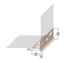 PROTEKTOR Tropfkantenprofil Hart-PVC für WDVS für Putzstärke 10 mm 2500 mm x 100 mm x 100 mm Bund = 25 St