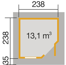 Gartenhaus weka Designhaus 213 Gr. 1 inkl. Fußboden 278 x 278 cm anthrazit