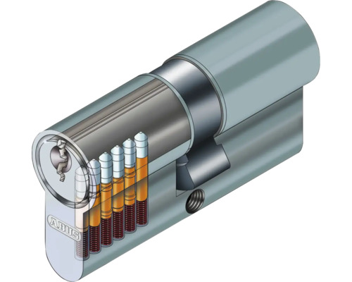 Illustration eines ABUS-Profilzylinders mit Schnittansicht