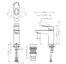 Mitigeur de lavabo Lenz NANI chrome brillant 46011202