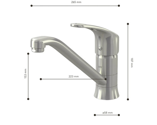 Abmessungen einer Küchenarmatur