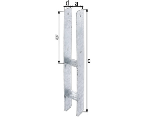 Pfostenträger mit Abmessungen