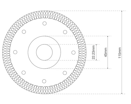 Disque diamant à tronçonner usage intensif - Ø 115 mm - Carrelage - SCID