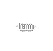 Serre JULIANA Compact 5,0 m² plaque alvéolaire double paroi 10 mm 224 x 224 cm anthracite/noir