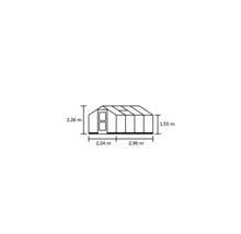 Serre JULIANA Compact 6,6 m² plaque alvéolaire double paroi 10 mm 224 x 296 cm anthracite/noir