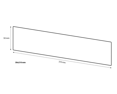 Dessin d''un produit mesurant 50x210 millimètres