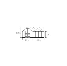 Serre JULIANA Premium 8,8 m² plaques alvéolaires double paroi de 10 mm 296 x 296 cm anthracite/noir
