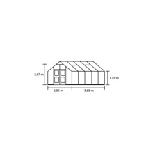 Serre JULIANA Premium 10,9 m² plaques alvéolaires double paroi de 10 mm 296 x 368 cm anthracite/noir