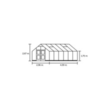 Serre JULIANA Premium 13 m² plaques alvéolaires double paroi de 10 mm 296 x 439 cm aluminium