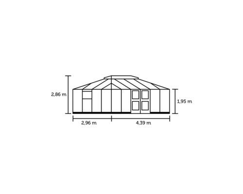 Schéma d''une serre avec des dimensions
