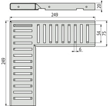 Alcadrain Eckiger Rost für Entwässerungsrinne für Fassaden-und Terrassenentwässerung MW 4/38 Edelstahl 249 mm x 75 mm x 20 mm