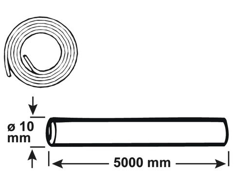 Abbildung eines Dichtbandes mit den Maßen 10 mm Durchmesser und 5000 mm Länge.