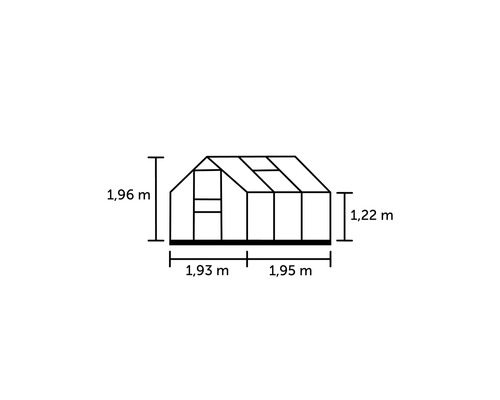 Illustration d''une serre avec indication de la hauteur et de la largeur