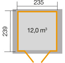 Gartenhaus weka 224 Gr. 3 inkl. Fußboden 280 x 263 cm anthrazit