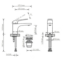 Mitigeur de lavabo Lenz INOA acier inoxydable brossé 46011111