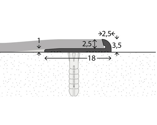 Représentation d''un profil de transition avec indications de dimensions
