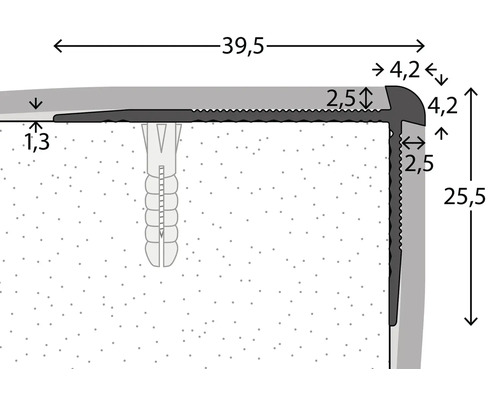 Schéma technique d''un profilé d''angle avec dimensions