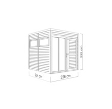 Gartenhaus Bertilo Cubo 2 Office inkl. Fußboden 226 x 240 cm anthrazit
