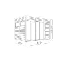 Gartenhaus Bertilo Cubo 3 Office inkl. Fußboden 336 x 240 cm hellgrau