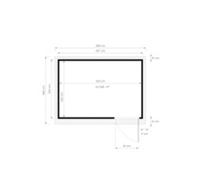 Gartenhaus Bertilo Pentus 3 inkl. Fußboden 359 x 265 cm natur