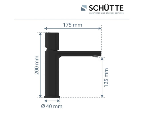 Dimensions d''un robinet de lavabo noir