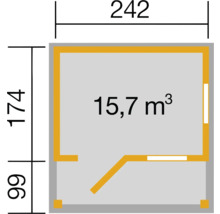 Gartenhaus weka 820 Gr. 1 inkl. Fußboden 287 x 331 cm natur