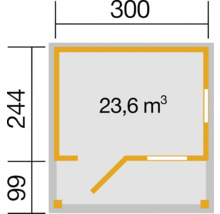 Gartenhaus weka 820 Gr. 2 inkl. Fußboden 340 x 400 cm natur