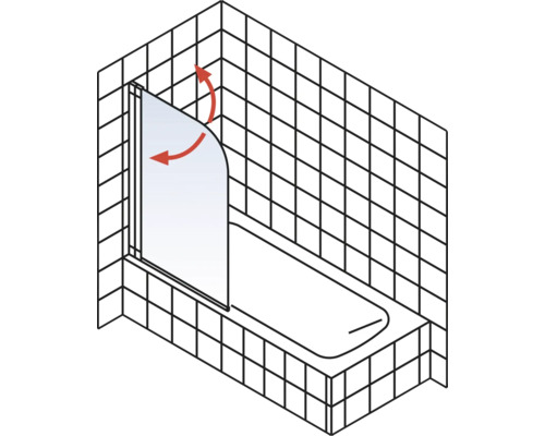Badewanne mit Badewannenaufsatz und Schwenkfunktion