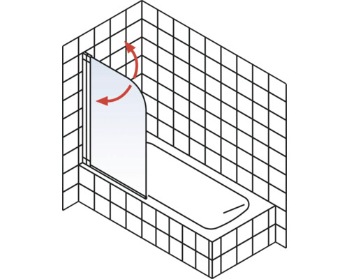 Pare-baignoire avec fonction pivotante dans un environnement de salle de bain