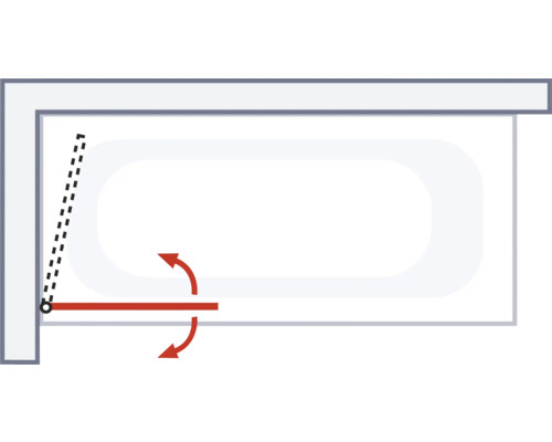 Illustration d''un robinet de baignoire avec zone de pivotement