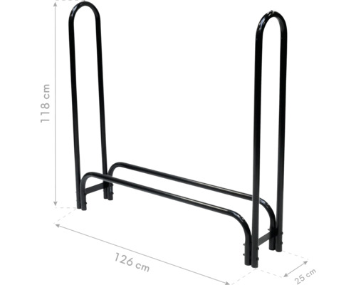 Holzlagerregal aus Stahl, circa 126 cm breit und 118 cm hoch