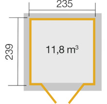 Gartenhaus weka 226 Gr. 2 inkl. Fußboden 267 x 261 cm grau