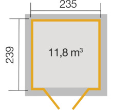 Gartenhaus weka 226 Gr. 2 inkl. Fußboden 267 x 261 cm anthrazit