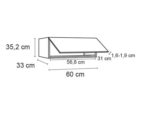 Dessin d''un meuble haut avec indications de dimensions
