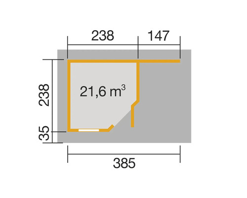 Plan avec les dimensions d''un abri de jardin
