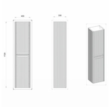 Hängehochschrank mit 2 Türen Devo Gloria 2.0 rechts BxHxT 40x172x33 cm fjord geriffelt