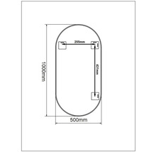 Miroir de salle de bains miroir Cordia OVAL LINE 50 x 100 cm or